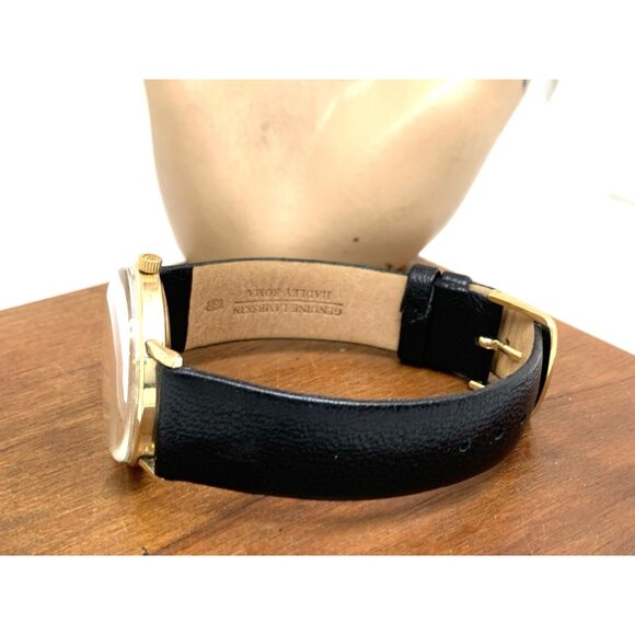 Hamilton Men's Watch Vintage Swiss Hand Wind 10k R.G.P Case Black Leather 32mm - Picture 8 of 13